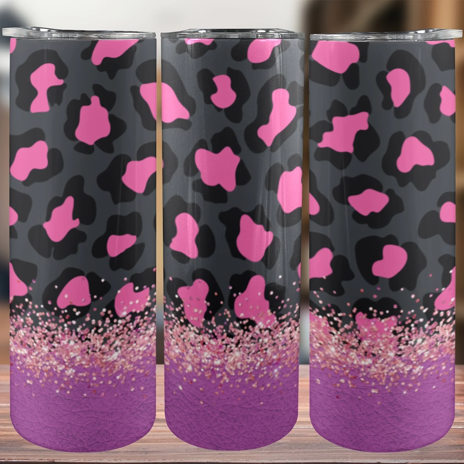 1pc, 20oz Stainless Steel Water Bottle, Leopard Print Tumbler With Lid And Straw, Insulated Straight Water Cups, Summer Winter Drinkware, Outdoor Travel Accessories, Valentine's Day Gifts