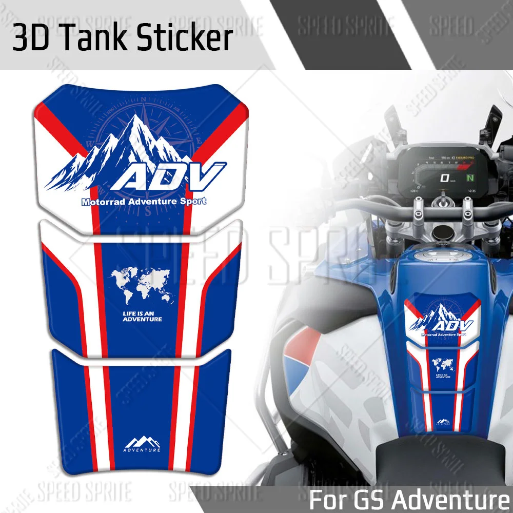 

3D Motorcycle Tank Pad Sticker Protector Triple black 40 years Decal For R1200GS ADV R1250GS Adventure 2019-2023 2022