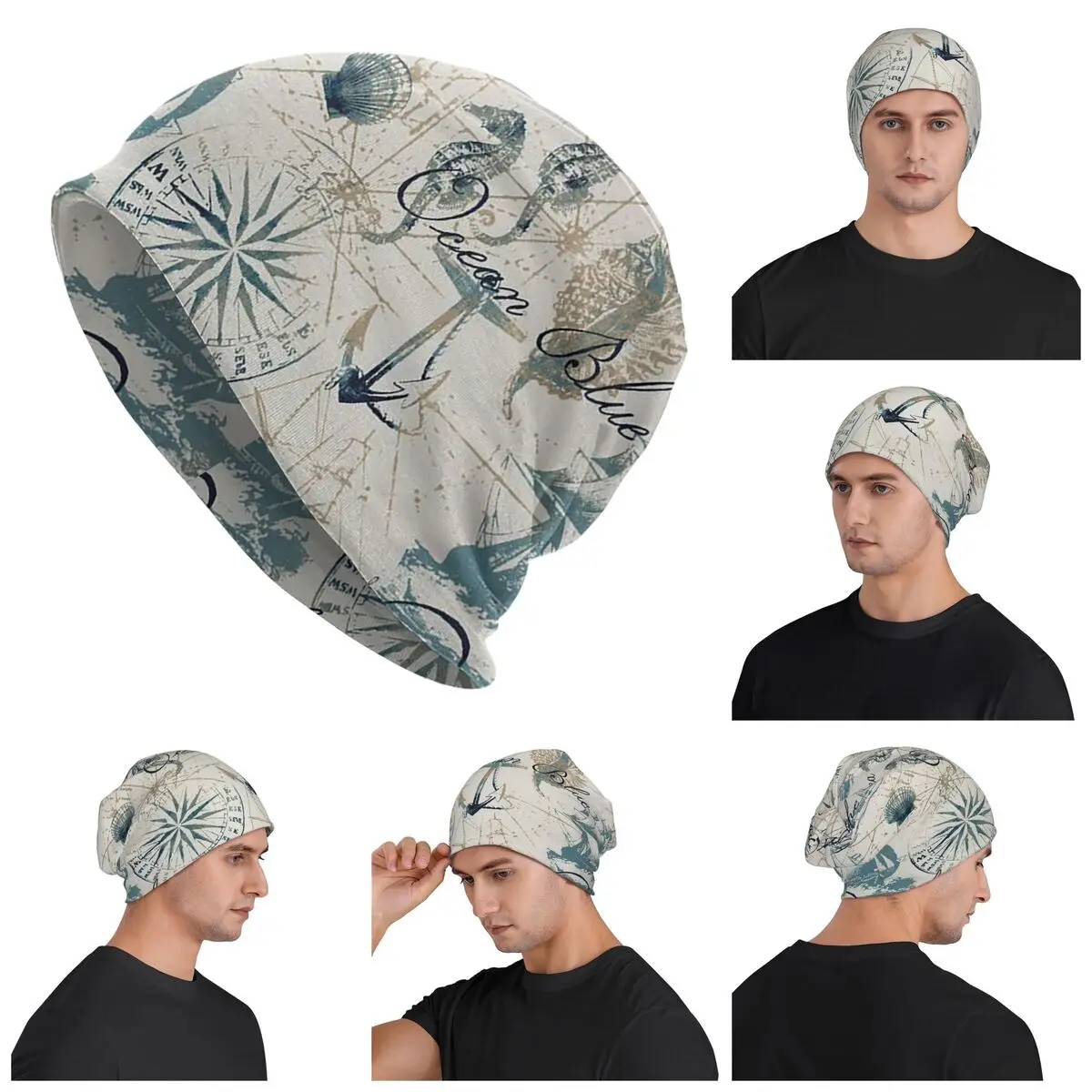 Veleros, viajes en el mar, aventura, descubrimiento, gorros Unisex para adultos, gorros tejidos, gorro cálido, moda Otoño Invierno, gorros