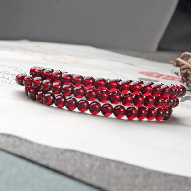 

Natural Garnet Bracelet Purple Ya Black Garnet Multi-loop Bracelet