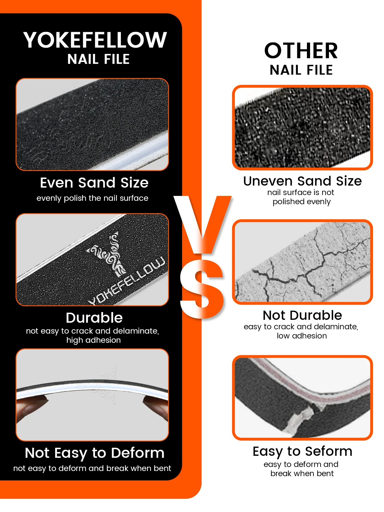 10 قطعة ملف الأظافر المهنية مبرد أظافر ورق الصنفرة السوداء قوي مستقيم زاوية الليمون 100/180 التلميع الرملي الملفات للتقليم #2