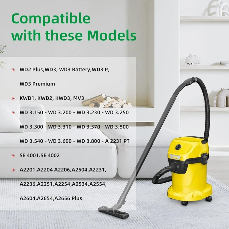 

Мешки для пылесоса Karcher 6,959-130,0, бумажные мешки для фильтров для пылесоса Karcher, запчасти WD3 1629 MV3 Premium, 15 упаковок