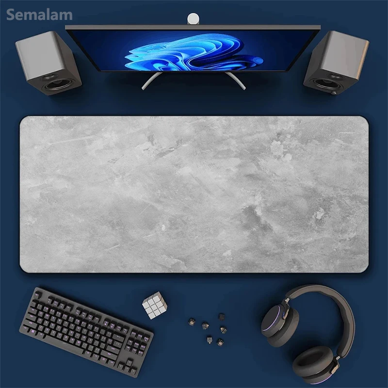 

Large Light Gray Gaming Mouse Pad Simplicity Mats Non-slip Rubber Base 30x60 Desk Mat Washable Pads for Game & Office Playmat