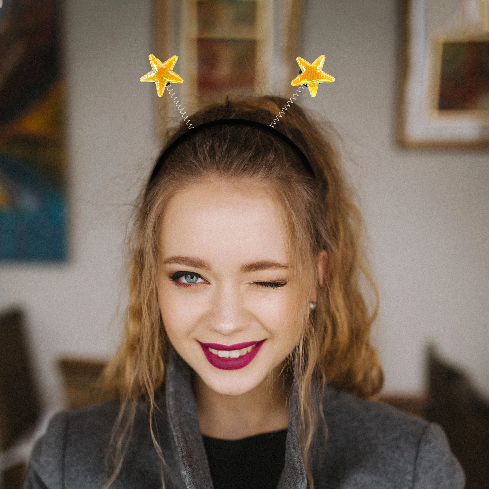 

Colorful Star Shiny Design Perfect for Parties Festivals Star Headband For Party Birthday Wedding Hair Decoration Women Girl