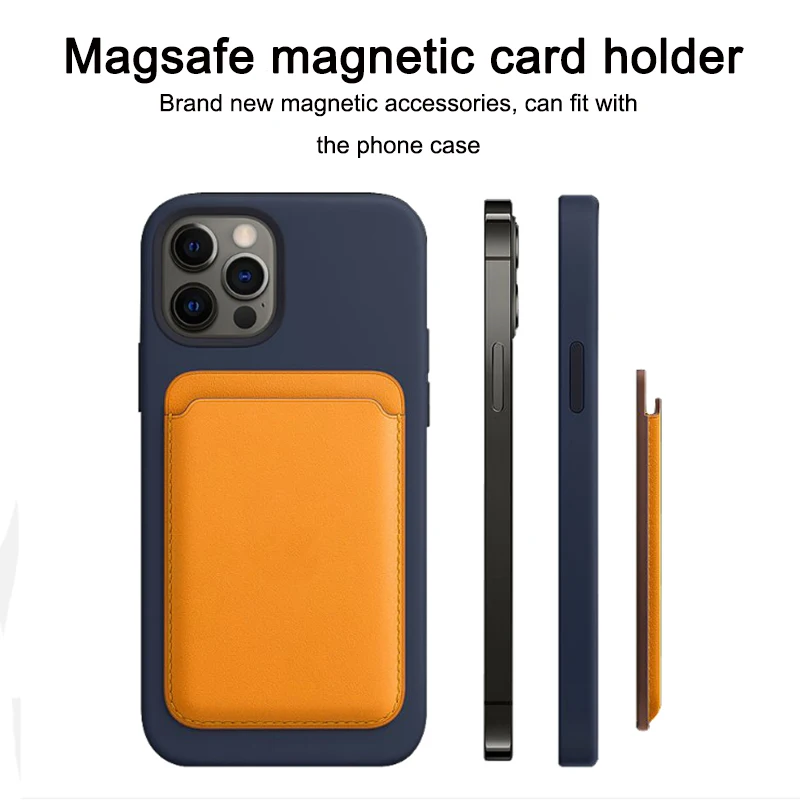 ل Magsafe AirTags محفظة جلدية الحقيبة المغناطيسية حامل بطاقة الهوية آيفون 16 15 14 11 12 13 برو ماكس زائد الغطاء الخلفي بطاقة الجيب