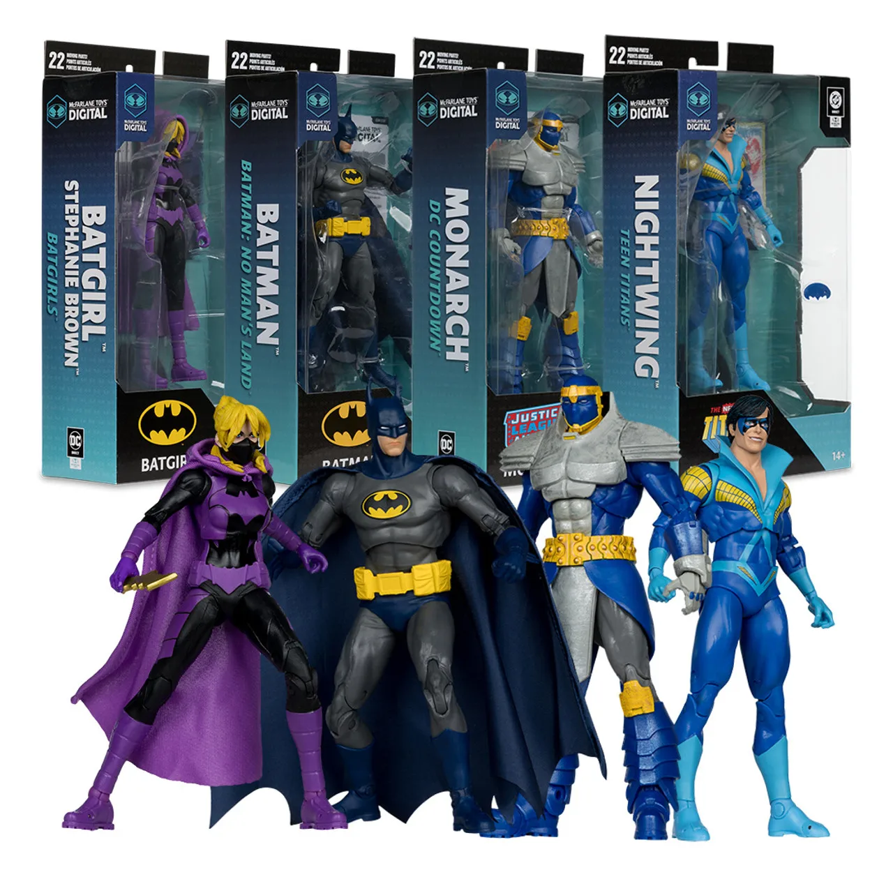 McFarlane Toys Bat-Girl Stephanie Brown/Batman No Man's Land/Monarch Conto alla rovescia CC/ala notturna Argento Età 7 Action Figures Modello