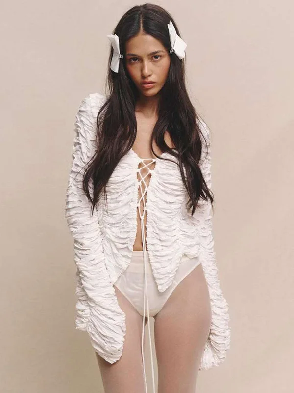 Sexy aushöhlen Gürtel Lange Sve Reine Farbe Offene Strickjacke frauen Herbst Winter Faion Oberbekleidung Polyester Faser dame Ja...