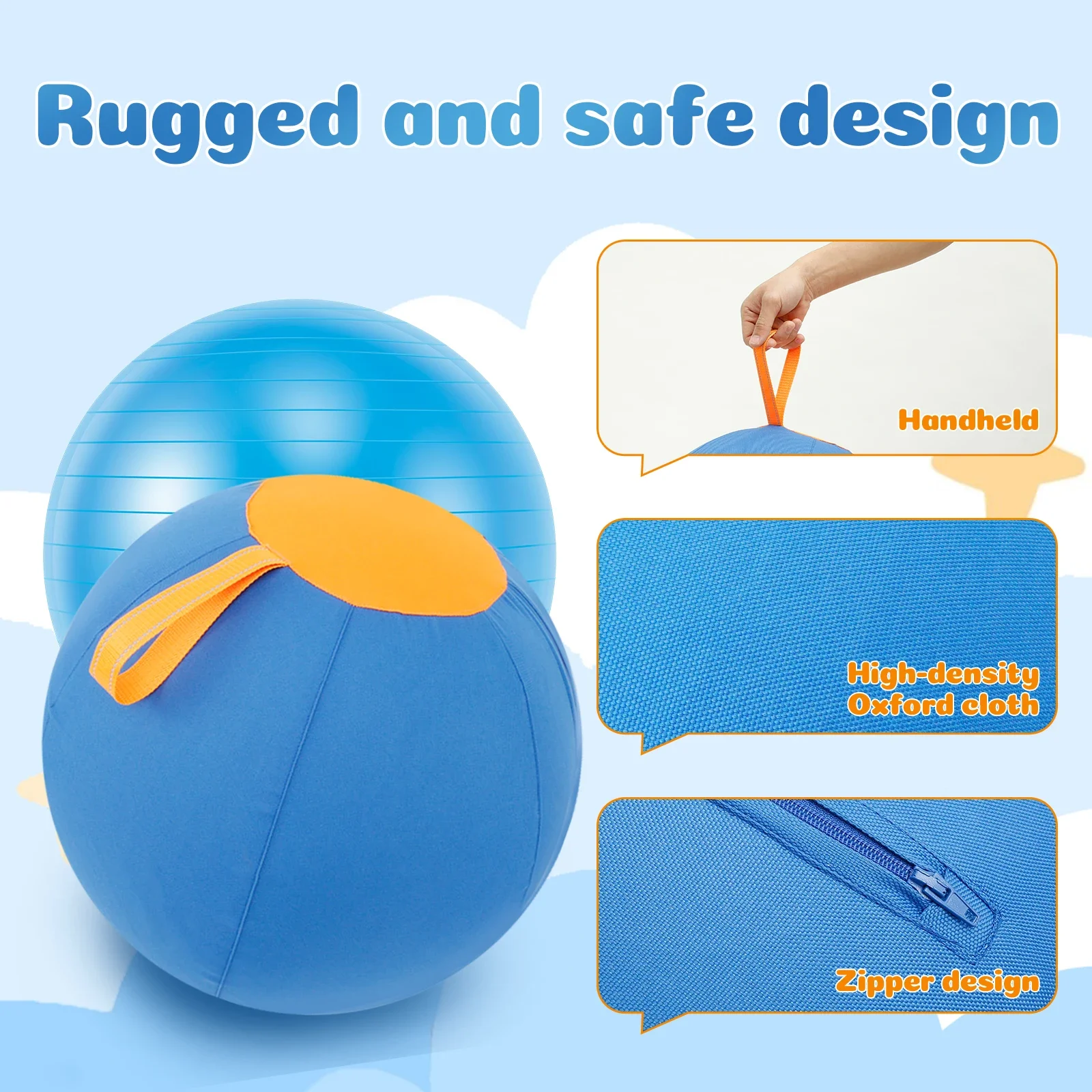 Herding Ball Interactively Dogs Outdoor Inflatable Ball Toy with Portable Handle Agility Training Equipment Pet Supplies 45-65cm