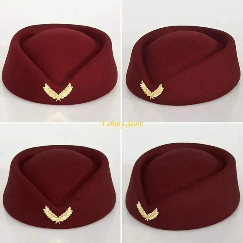 N58F Vrouwen Baret Caps Hoeden Stewardess Cosplay Kostuum Accessoires Stage-performance