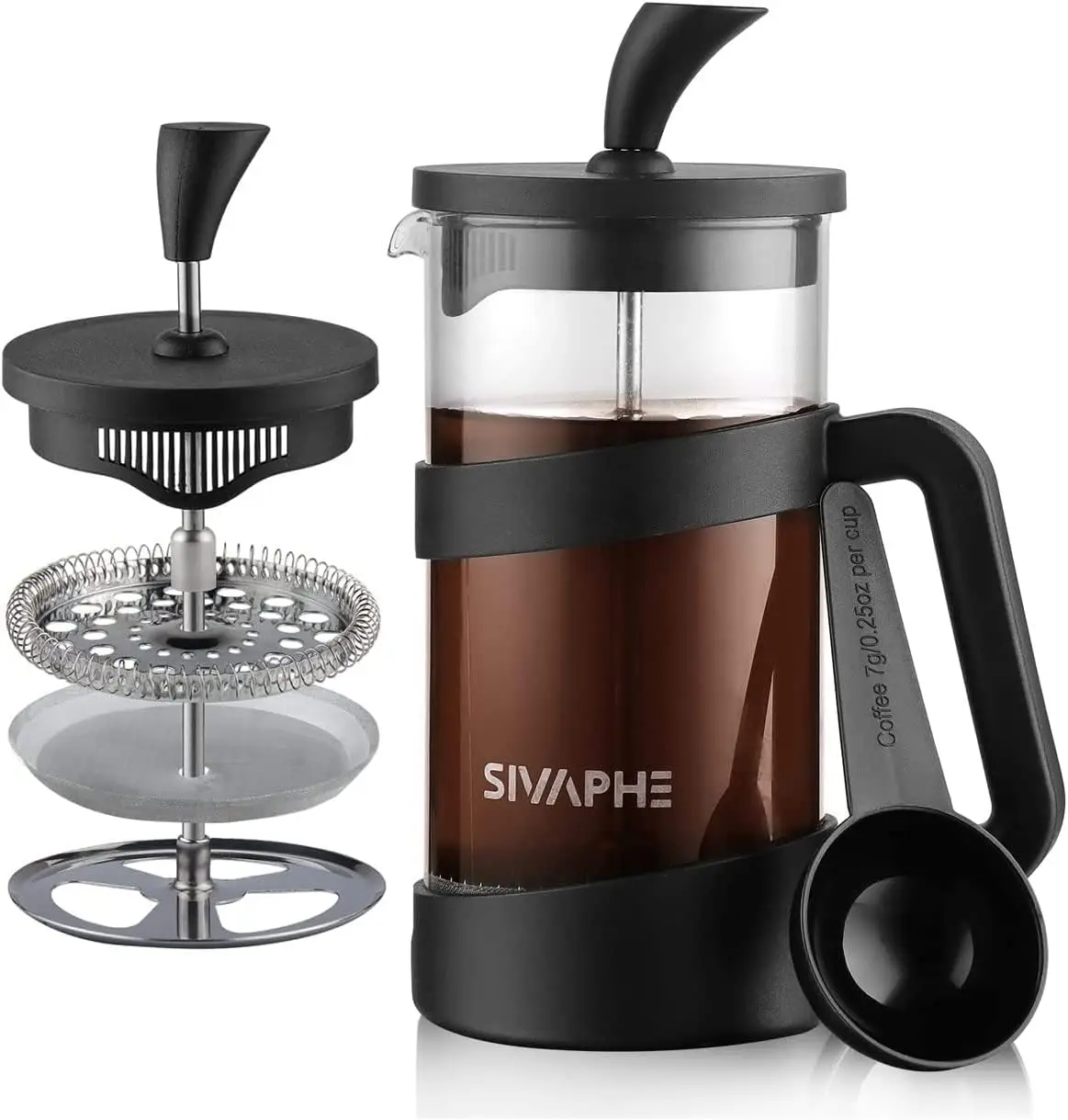 

12oz French Press Coffee Maker, Lightweight Borosilicate Glass, Single Serve, Easy Clean