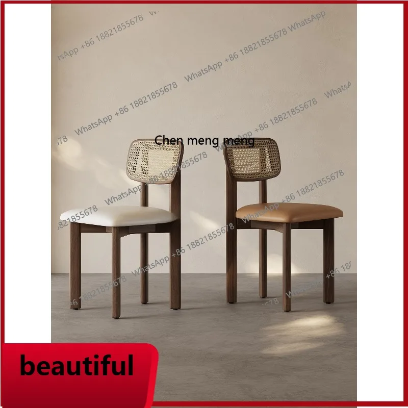 

X Retro simple dining table stool back chair living room wood chair solid wood