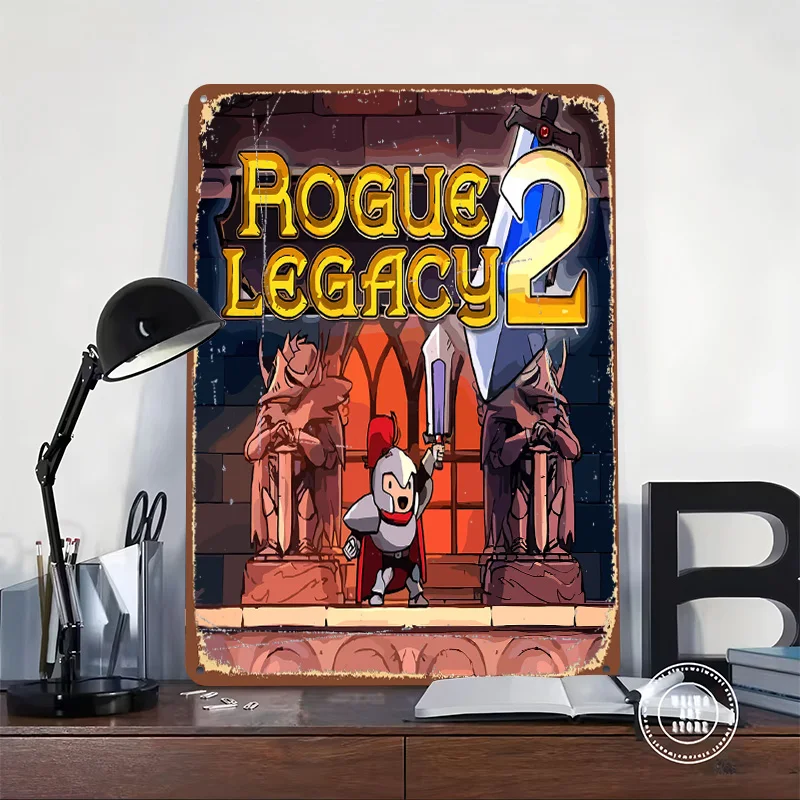 Rogue Legacy 2 Game Cover Art Poster Customized Vintage Metal Signs Wall Art Retro Tin Plaque for Bedroom Decorations Man Cave