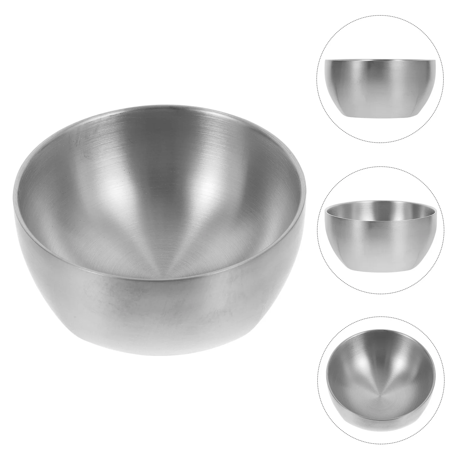 

Heat Resistant Stainless Steel Rice Bowl Korean Style Soup Bowl Multi Purpose Kitchen Supply Long Lasting Smooth Touch