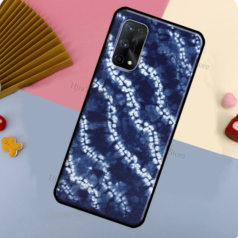 Shibori indigo Tie Dye For Realme 10 11 Pro Plus GT Neo 5 C55 C35 C33 C31 C30 C21Y OnePlus Nord CE 2 3 Lite Case