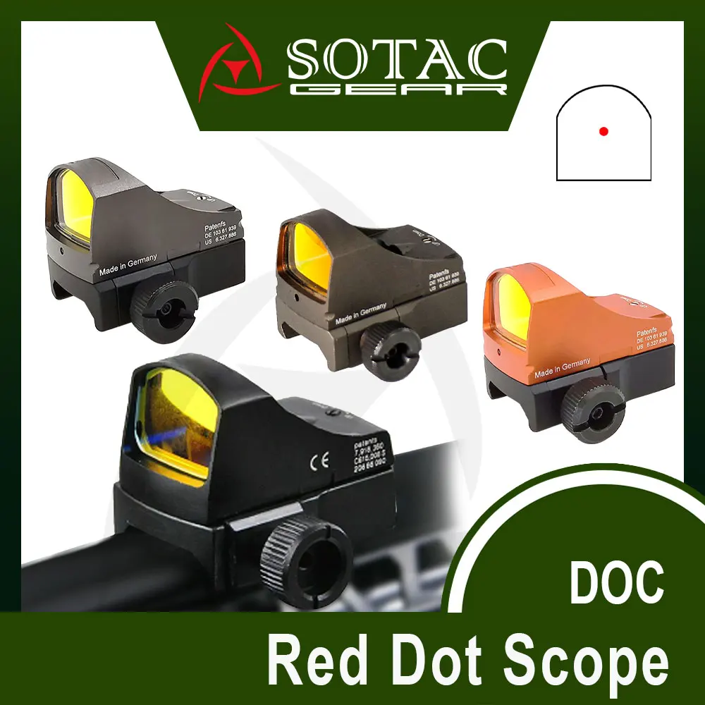 Aluminum CNC Hunting DOC Red Dot Sight Weapon Reflex Scope Sights Fit 20mm Rail Tactical Accessories