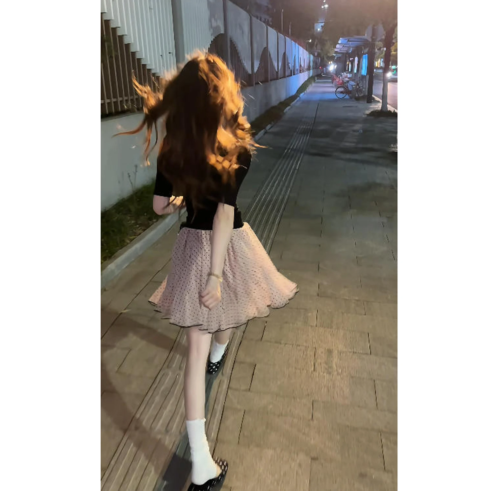 

Summer New High Waist Pleated Short Skirt Women's Thin A-Line Half Body Net Gauze Flared Commute Korean Style Polyester Fiber