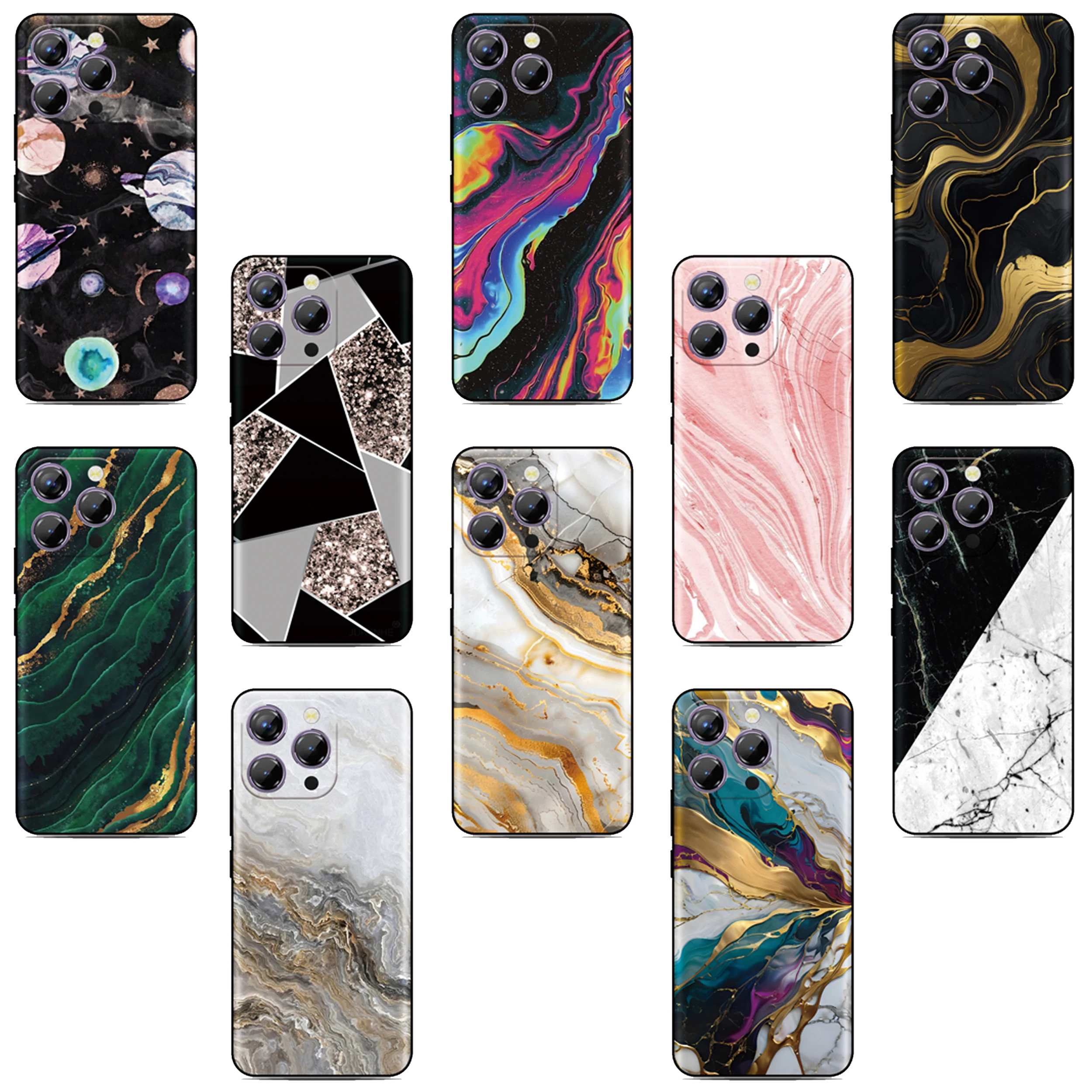 

Printed Marble Phone Case For Blackview Oscal C80 C70 C60 C30 C20 Wave 8C 6C Shark 8 9 Flat 2 1C Tiger 12 10 A60 A55 Pro Cover