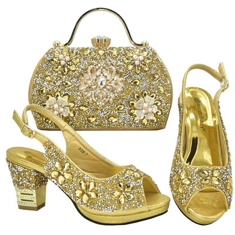 

2023New high-heeled sandals one-line strap buckle with rhinestone bag handbag dinner wedding bag