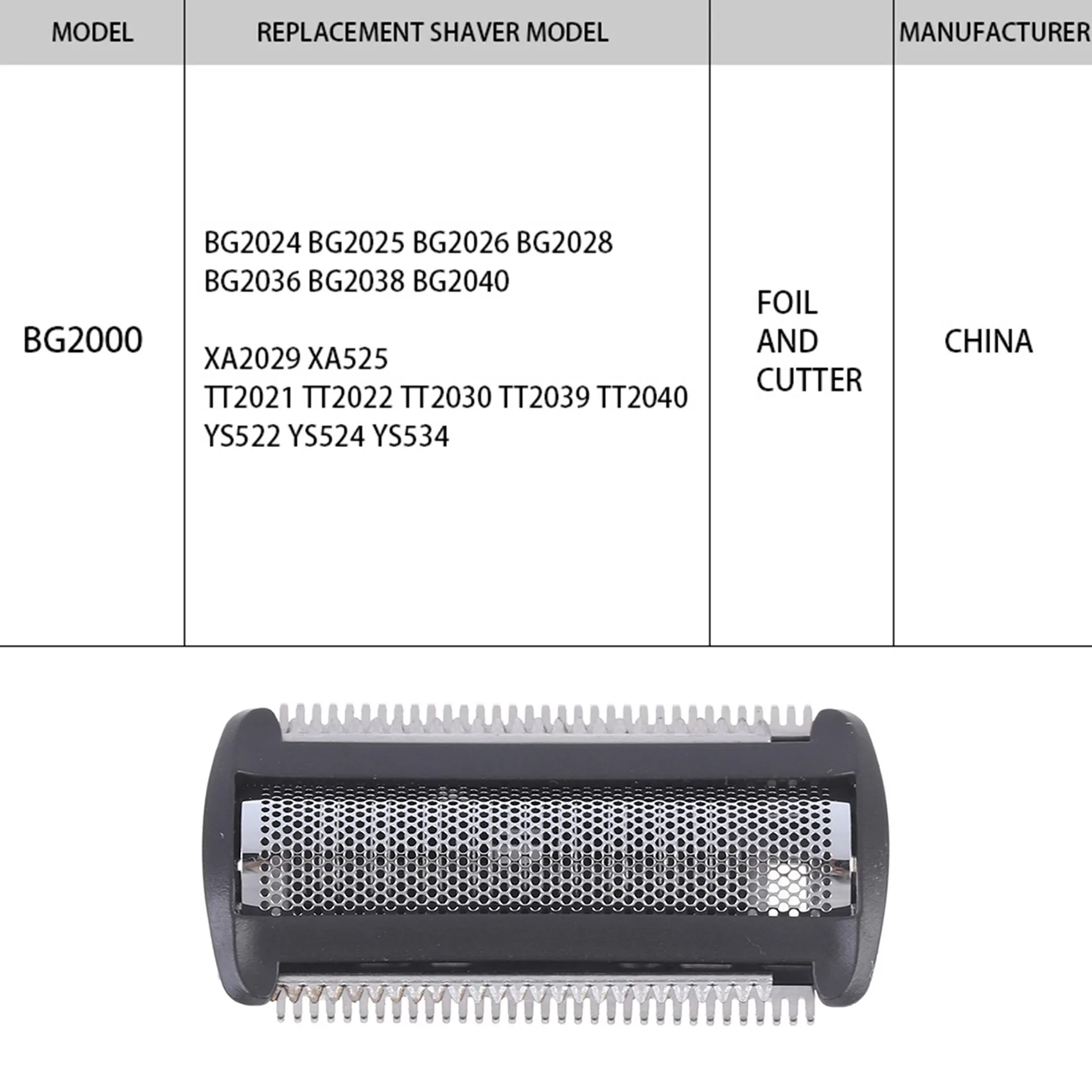 2 Pack Trimmer Scheerkopfolie Vervanging Voor Norelco Bodygroom Bg2000 Bg2024 Tt2040 Bg2028 Tt2030 TT2020-2023 Tt2039