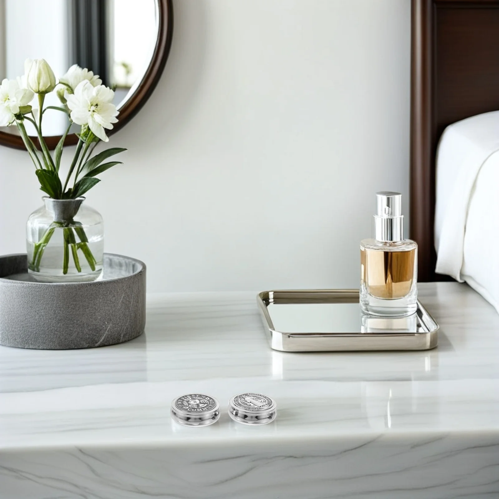 

2pcs Saint Communion Decorative Box Vintage Metal Jewelry Case Organizer For Rosary Necklace Storage Travel Keepsake Zinc Alloy