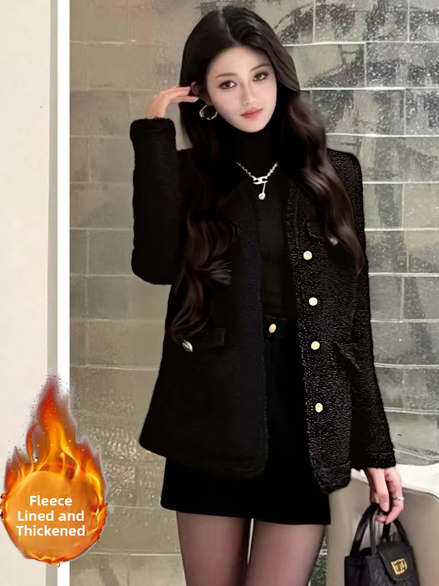 

Thickened Cotton Small Fragrance Style Set Women's Winter New High-End Short Pants Two-Piece Set Fashion Business Style