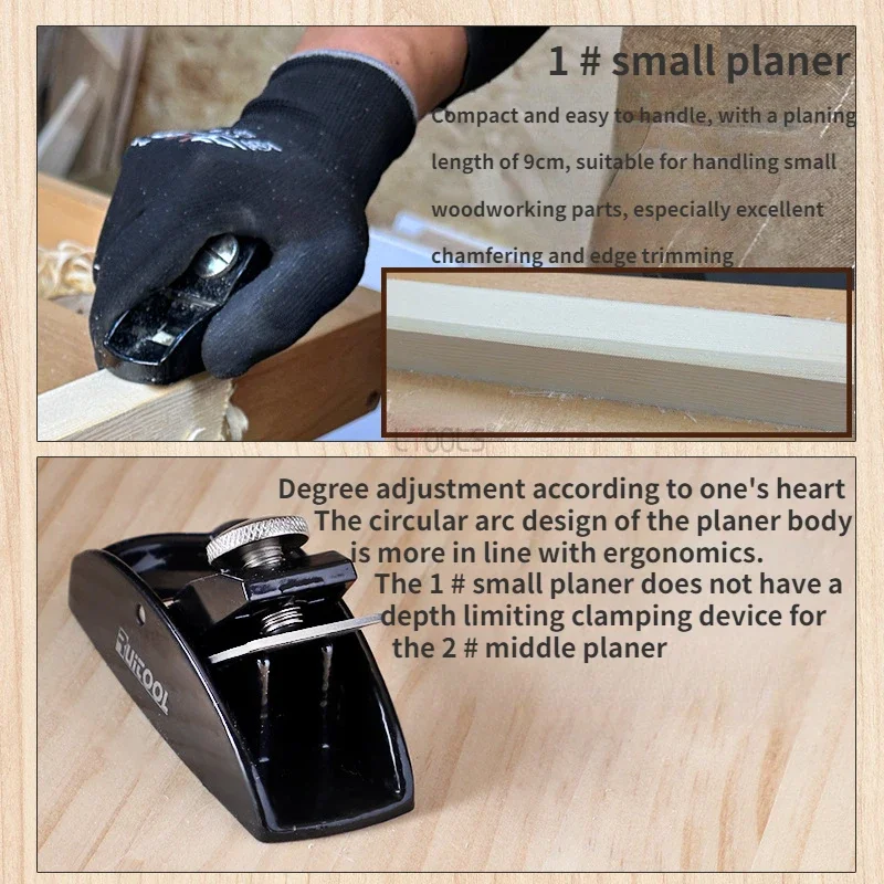 European Style Woodworking Steel Planer Mini Metal Short Planer Edge Trimming and Chamfering Planer Manual DIY Small Portable