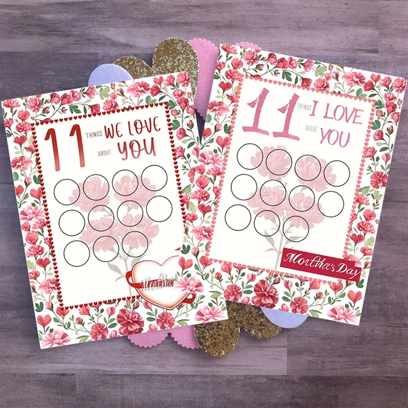 Día de la madre 11 cosas que te amo rascar, 11 cosas que te amo rascar tarjetas, regalo personalizado del día de la madre para la madre