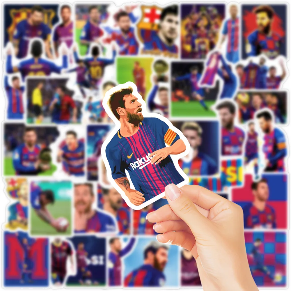 50Pcs Super Star Soccer Player Messi Stickers, Vinyl Waterproof Laptop Water Bottle Stickers for Aldults Boys Girls Teens,Messi