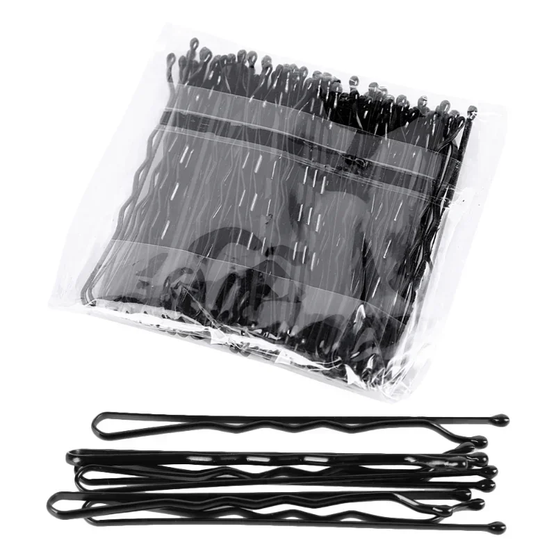 

100/50pcs Black Straight Line Hair Clip U-shaped Needle Lady Hairpins Curly Wavy Grips Women Bobby Pins Styling Hair Accessories