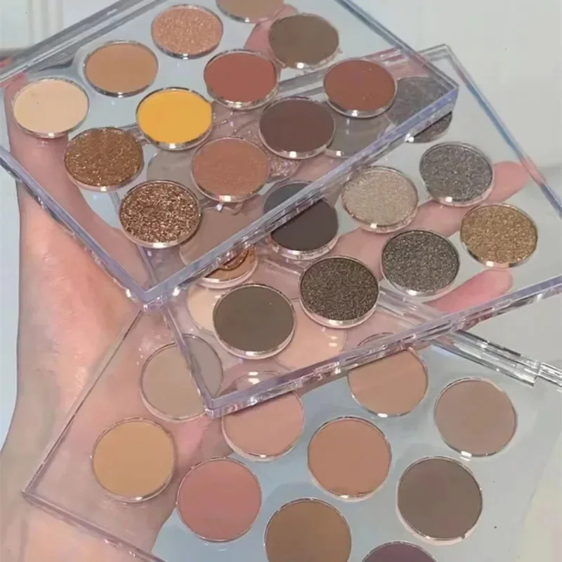 12 cores paleta de sombra de olho perolado sombra brilho cor da terra sombras de olho brilhante palete maquiagem pigmentos cosméticos