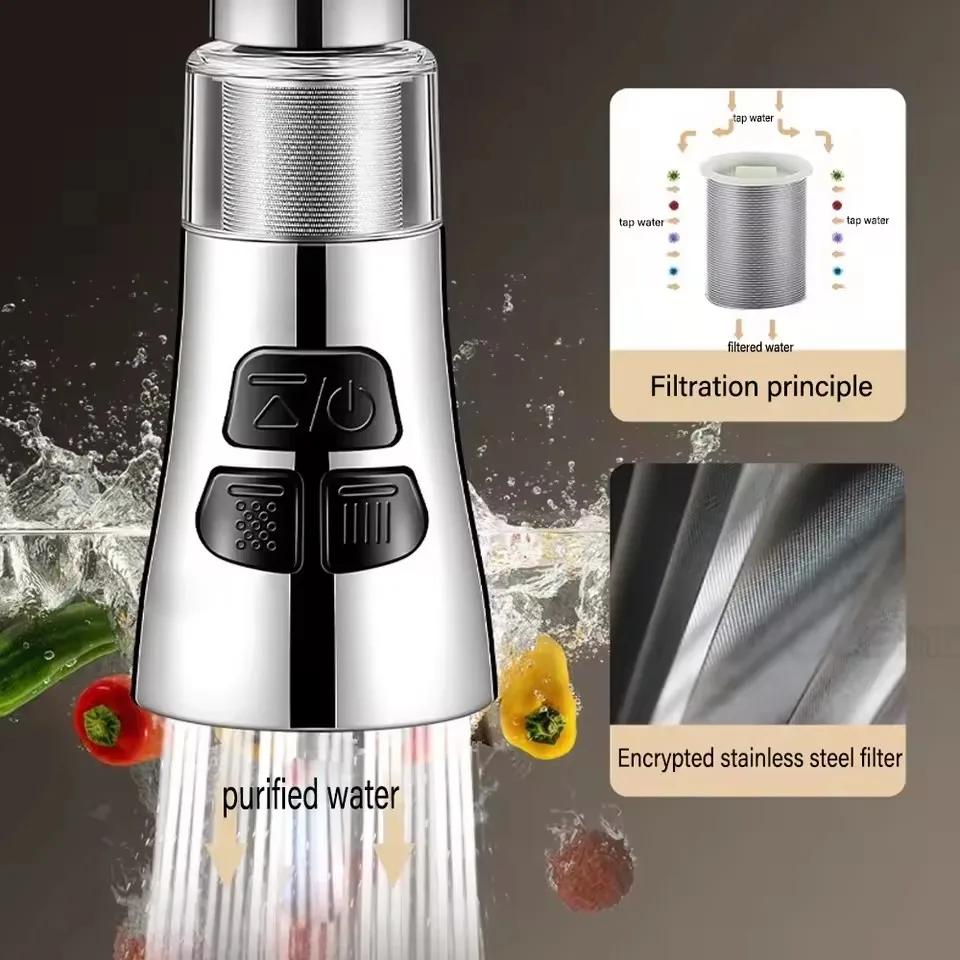Kitchen Faucet Extender With Filter Function Universal 360° Rotate Aerator Splash Filter Washbasin Faucet Bubbler Nozzle Aerator
