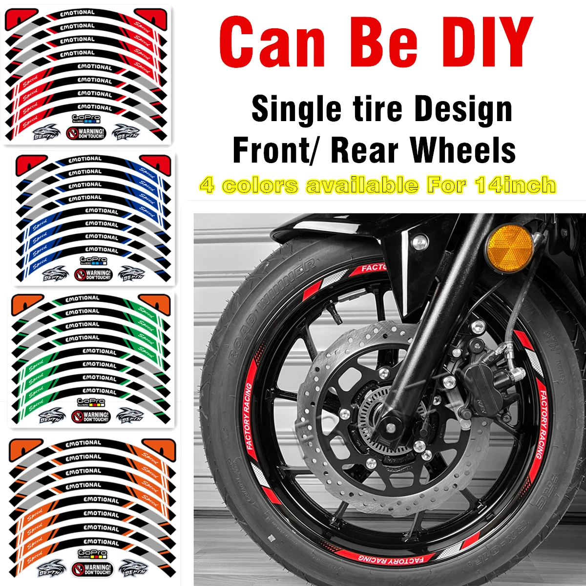 For Honda BEAT Wheel Sticker V3 BEAT Fi 14inch Mags Reflective Hub Strip Decal Limited Edition Rim Decorative Accessories