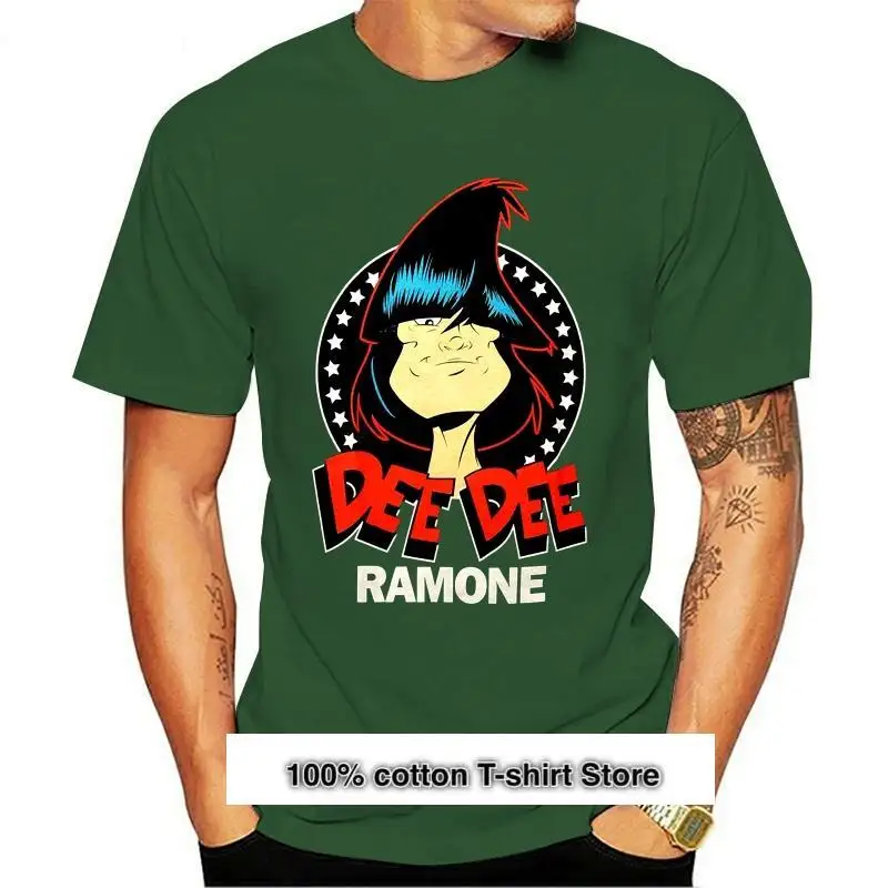 Camiseta con estampado de Dee Ramone para hombre, remera ajustada con estilo personalizado en color negro