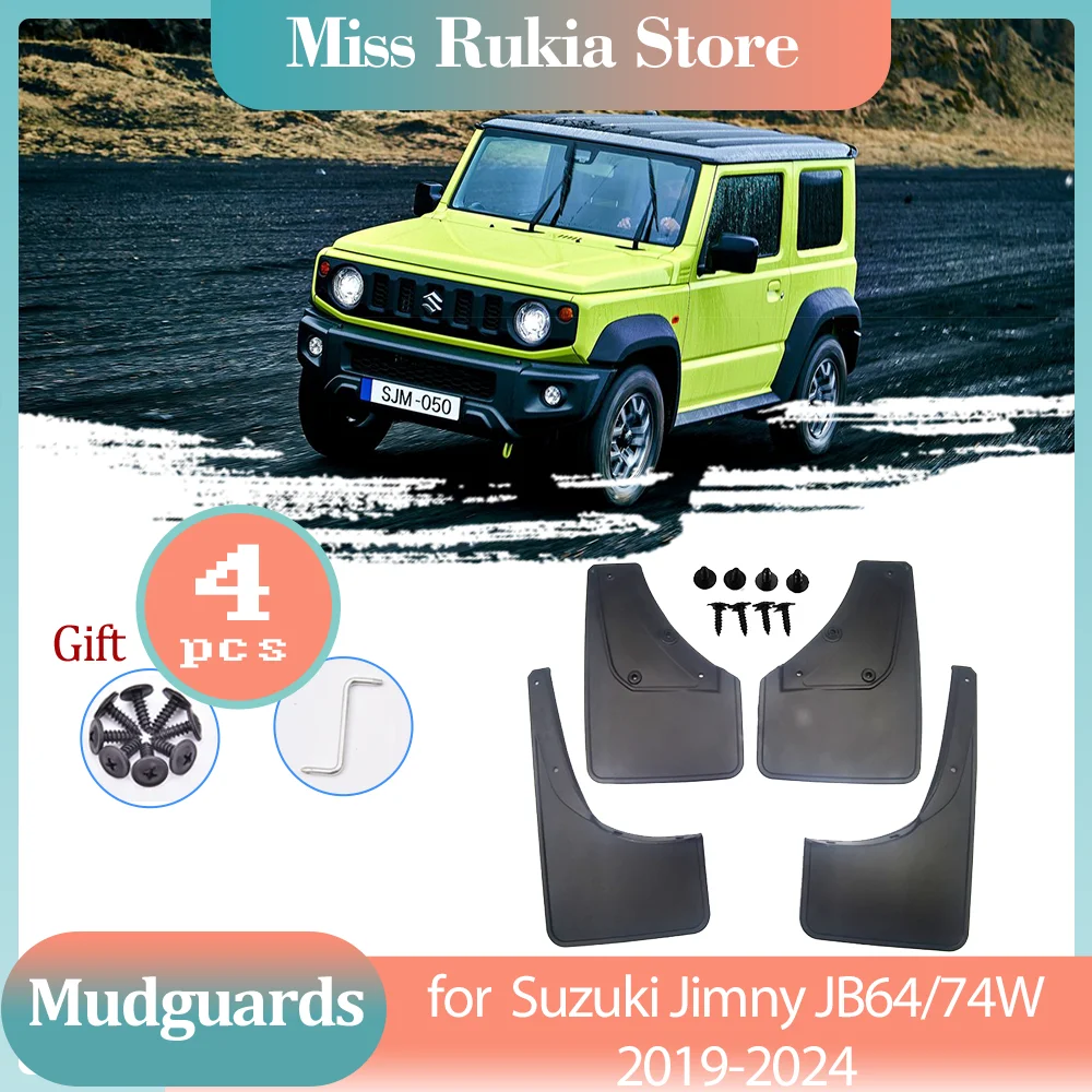 Mud Flaps for Suzuki Jimny Sierra JB64W JB74W 2019 2020 2021 2022 2023 2024 Mudguards Splash Guards Fender Car Wheel Accessories