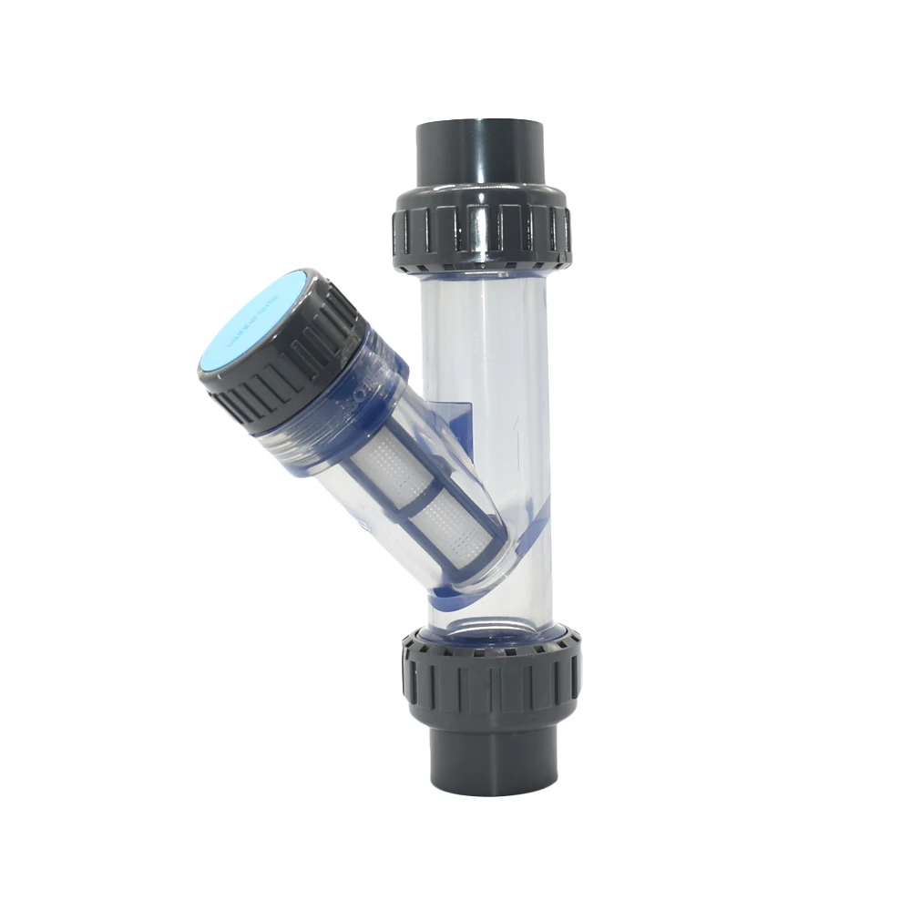 20/25/32/40/50/63mm Farm Garden Water Filter Screen Irrigation Filter Transparent Plastic Tube Quick Coupler