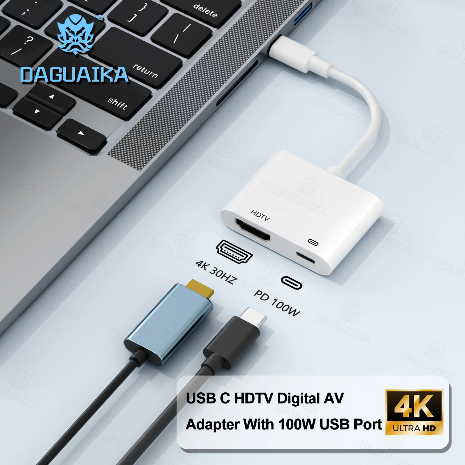 Adaptateur AV numérique pour 8 broches vers HDTV, 1080P, HDMI, convertisseur audio AV numérique pour HDTV, budgétaire, moniteur, iPhone 15