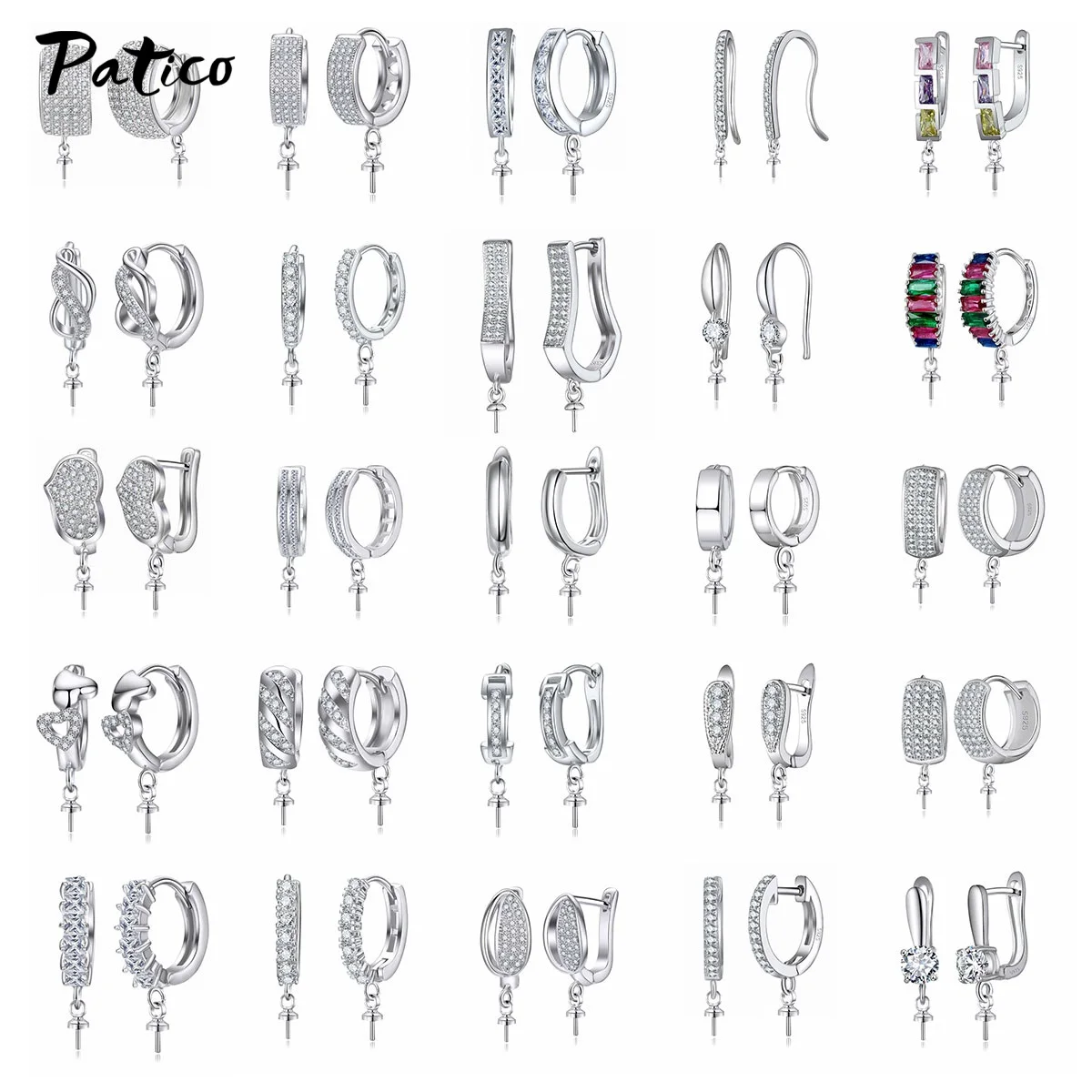 DIY kreative echte 925 Sterling Silber Ohrring Creolen Handwerk Runde Schleifen Frauen Zirkon Ohrringe machen Erkenntnisse