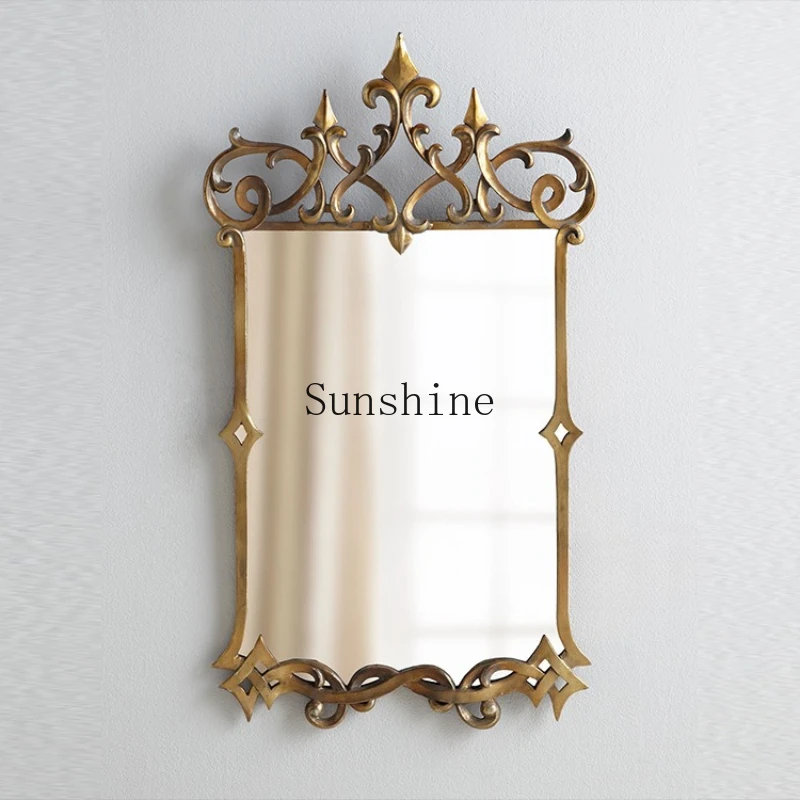 

American antique simple vanity mirror, decorative porch fireplace mirror