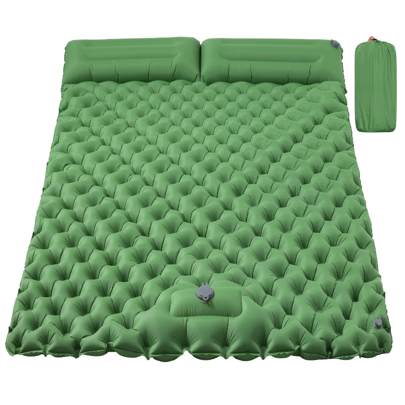 Outdoor Camping Self-Inflating Inflatable Cushion Camping Air Mattress Sleeping Pad double With Pillow