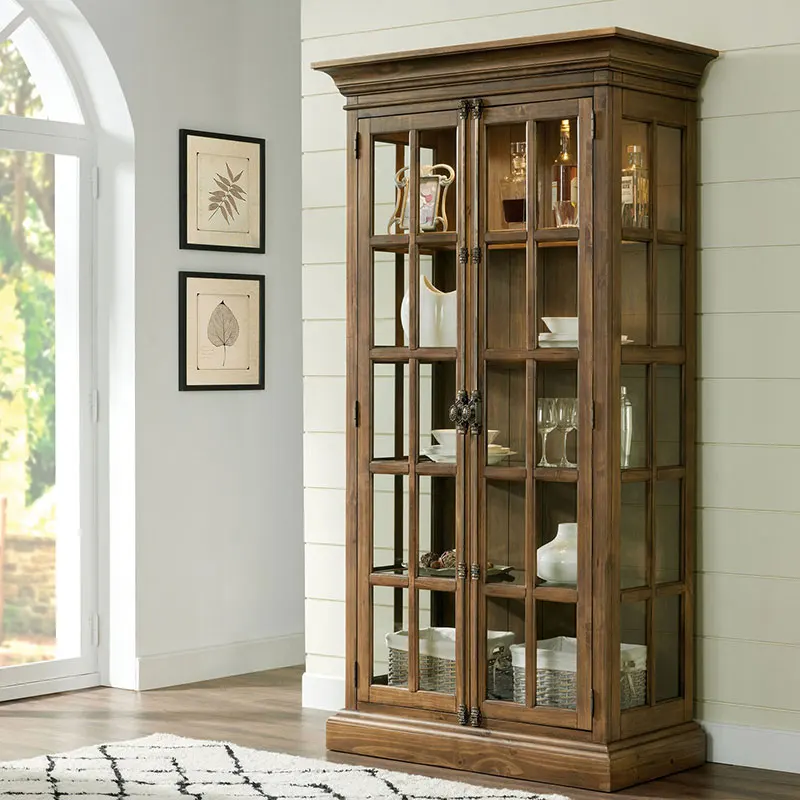 

Solid wood dining side cabinet Restaurant storage cabinet Against the wall Wine cabinet