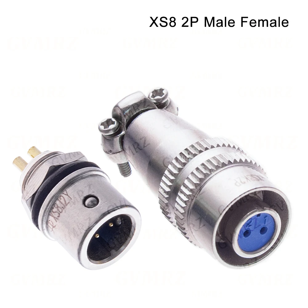XS8 2PIN-4PIN 2P 3P 4P Docking Aviation Plug Socket Waterproof Circular Connector XS8 Male Female 3P 4P