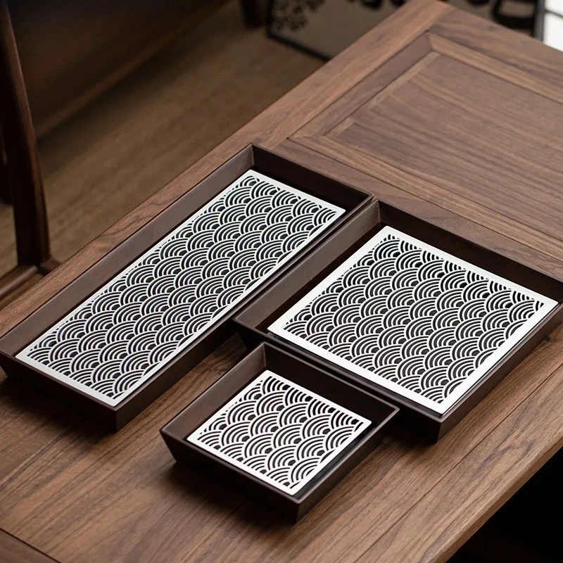 

Поднос для чая и десертов из сплава «Счастливые облака», подставка для кофе, термоизоляционная подставка для чайника, тарелки для сервировки китайского чайного набора