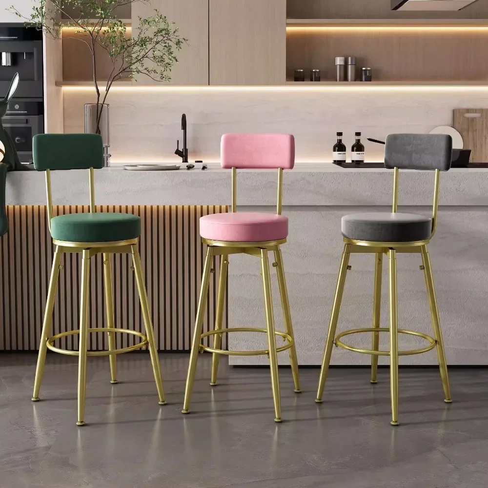 Wysokie stołki kuchenne Oparcie krzesła barowego Nowoczesny design Metalowy lekki stołek Salon Ogród Taburete Alto Beauty Furniture