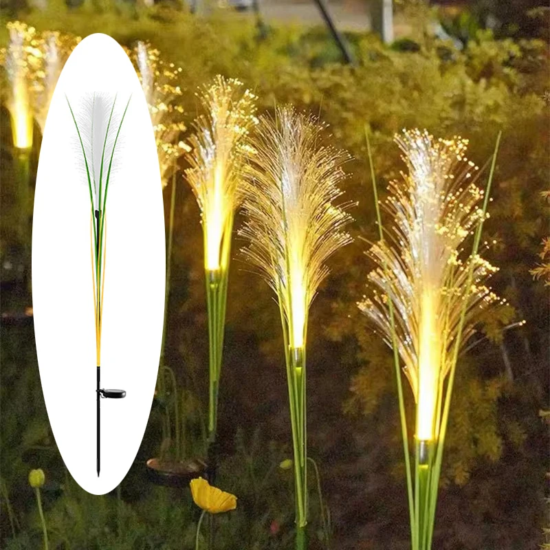 

2024 Solar LED Reed Light Outdoor Fiber Simulation Lawn Garden Ornament Inserted Decorative Landscape Lights for Park Ground