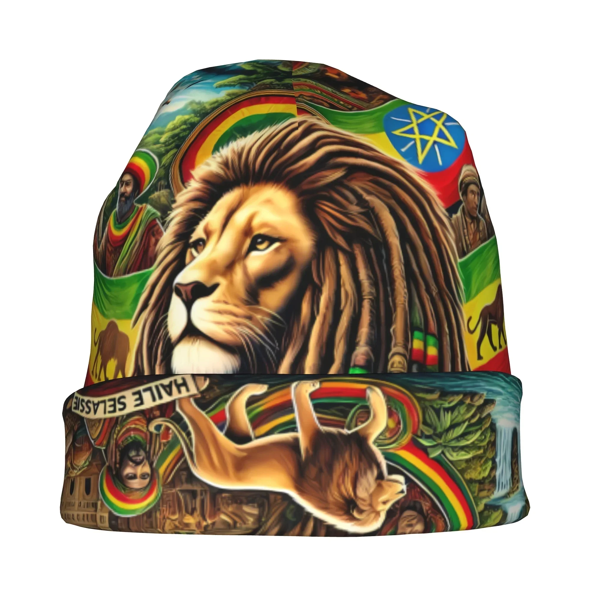 Custom Rasta Lion Of Judah Beanies Caps Hat Fashion Bonnet Hats Men view 5