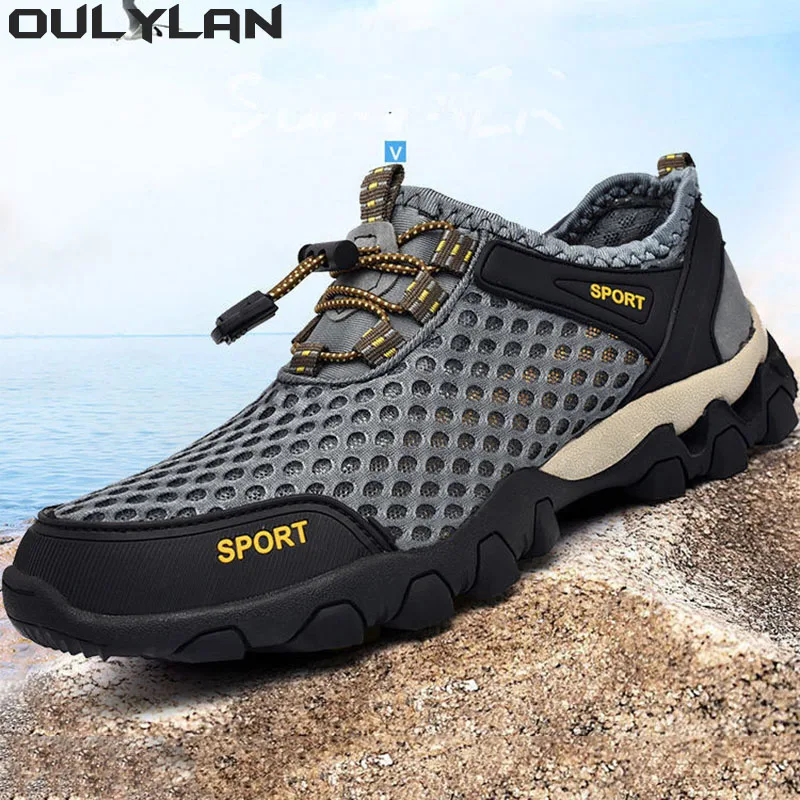 Oulylan Male Mountain Sneakers River Walking Camping Trail Shoes Spring Summer Men Outdoor Upstream Water Trekking Hiking Shoes