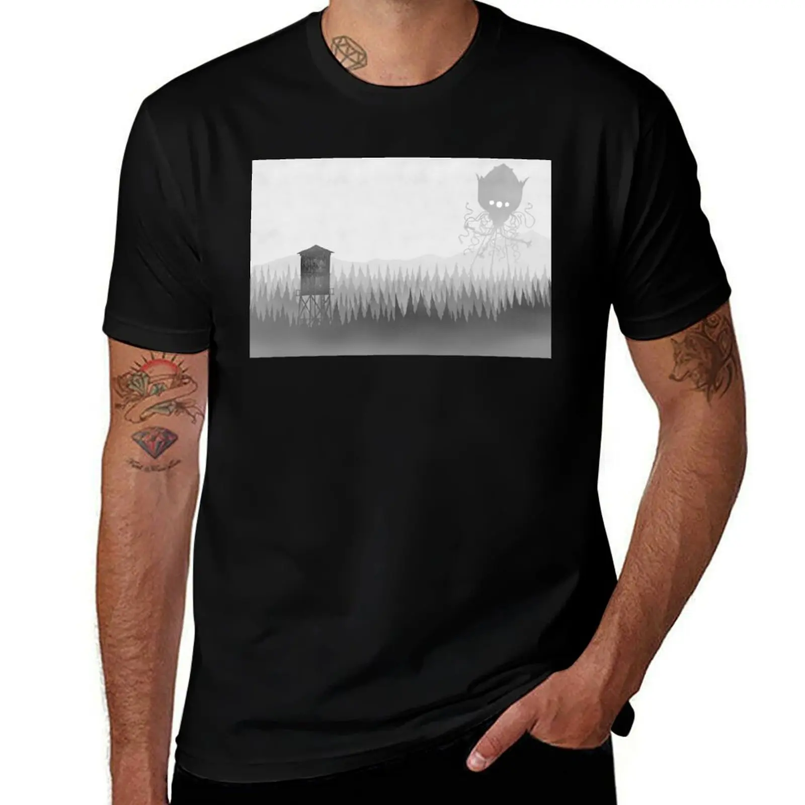 

Tripod in Forest T-Shirt t shirt men 100% cotton luxury brand man t shirts cotton man t shirts high quality luxury brand T-Shirt