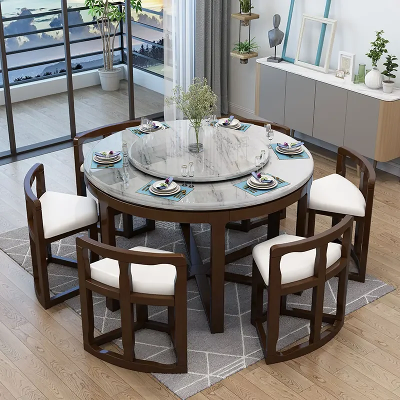 Legs Solid Wood Modern Hallway Coffee Tables Office Living Room Furniture Useful Practical Turntable Round Dining Table Luxury