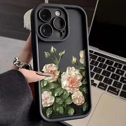 Funda de silicona para xiaomi Redmi Note 13, 12 Pro Plus, 12S, 11S, 11, 10S, 10 fundas, pintura al óleo, flor rosa, funda suave para Redmi 12, 13C