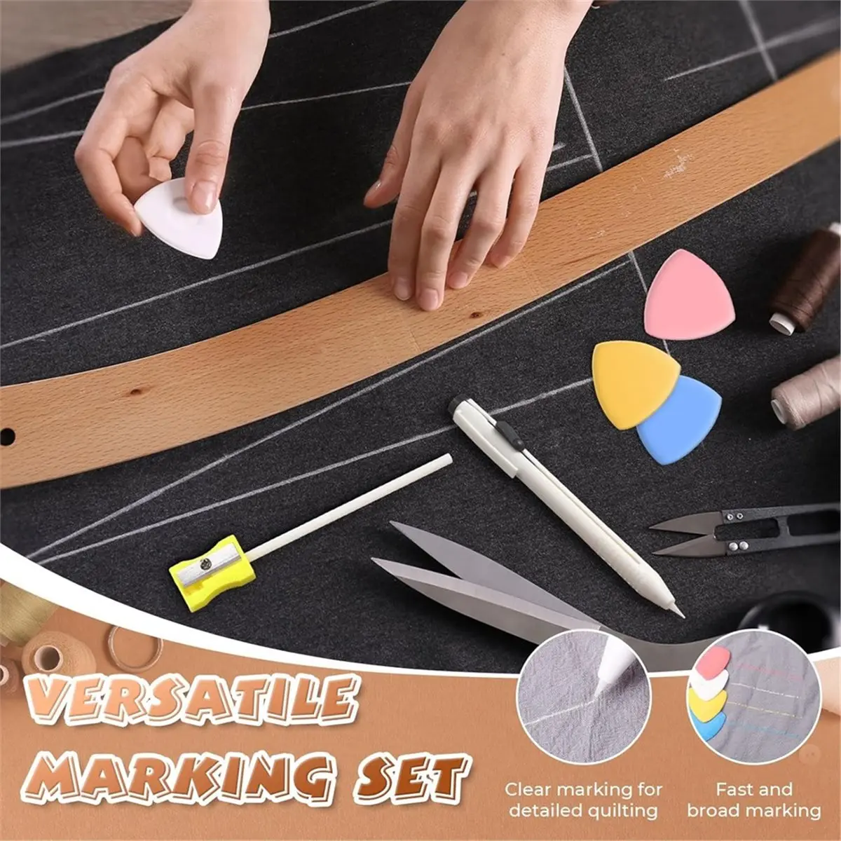 Chalk Pencil Refillable, Sewing Fabric Pen and Heat Erasable Fabric Markers for Quilting, Sewing Supplies Accessories